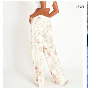 NWT LoveShackFancy Cedric Linen Cargo Pants in Burnt Orange Floral
